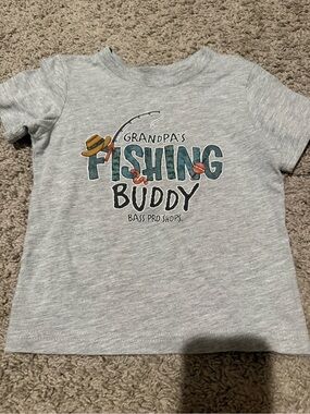 Bass Pro Shops Kids Gray 'Grandpa's Fishing Buddy' Tee